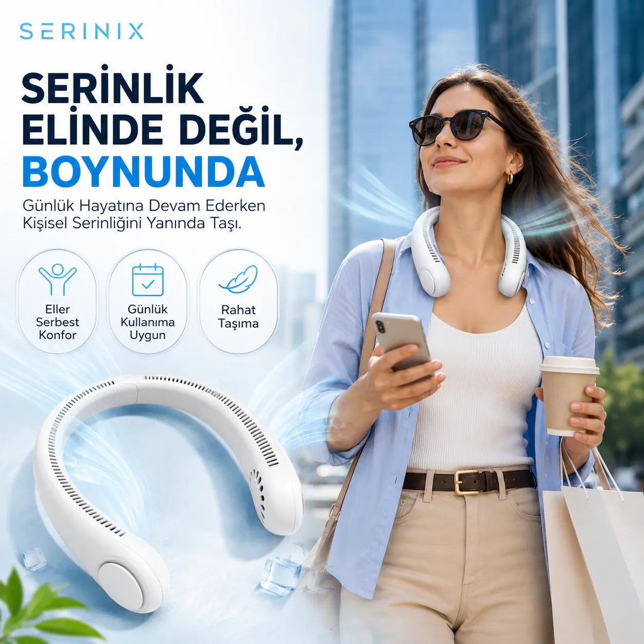 Serinix Taşınabilir Boyun Fanı